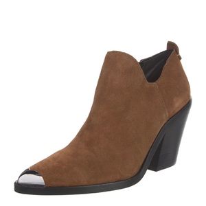 Rebecca Minkoff brown suede Chelsea ankle booties. Size 81/2. 4 inch block heels